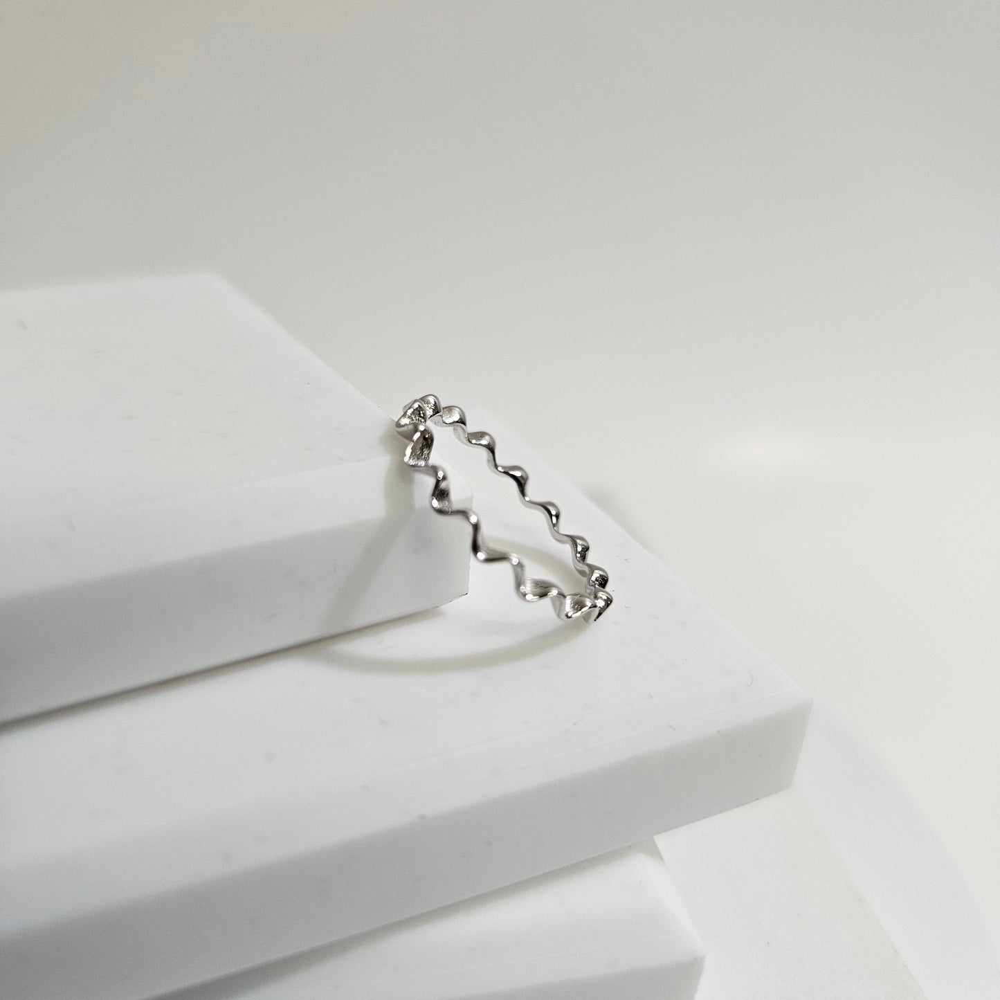 Stackable Zick-Zack Tricolor silver Ring