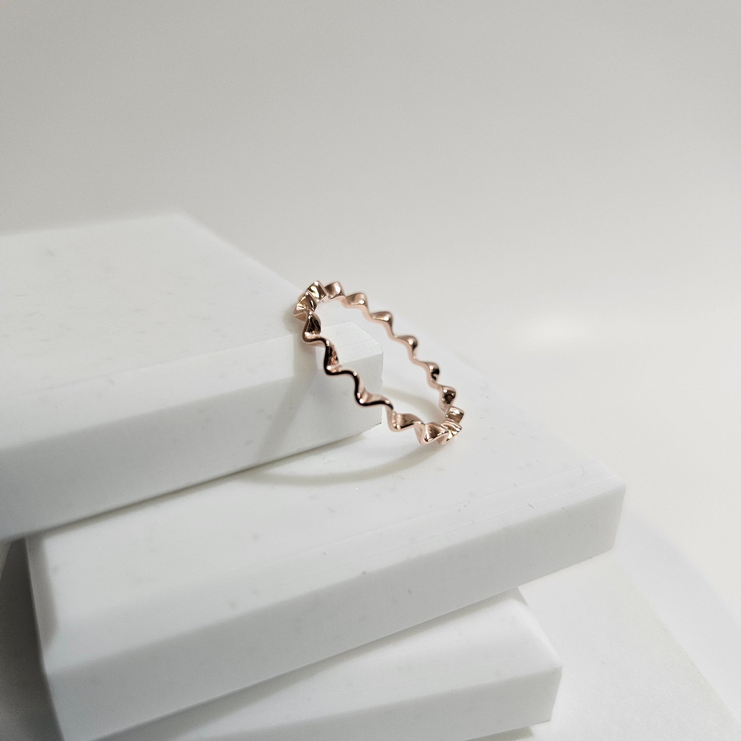 Stackable Zick-Zack Tricolor silver Ring