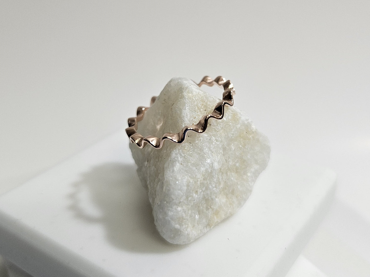 Stackable Zick-Zack Tricolor silver Ring