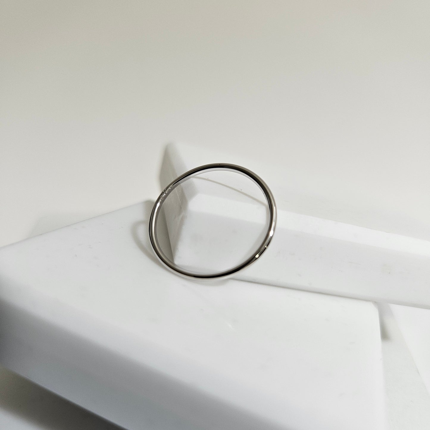 Thin simple silver band