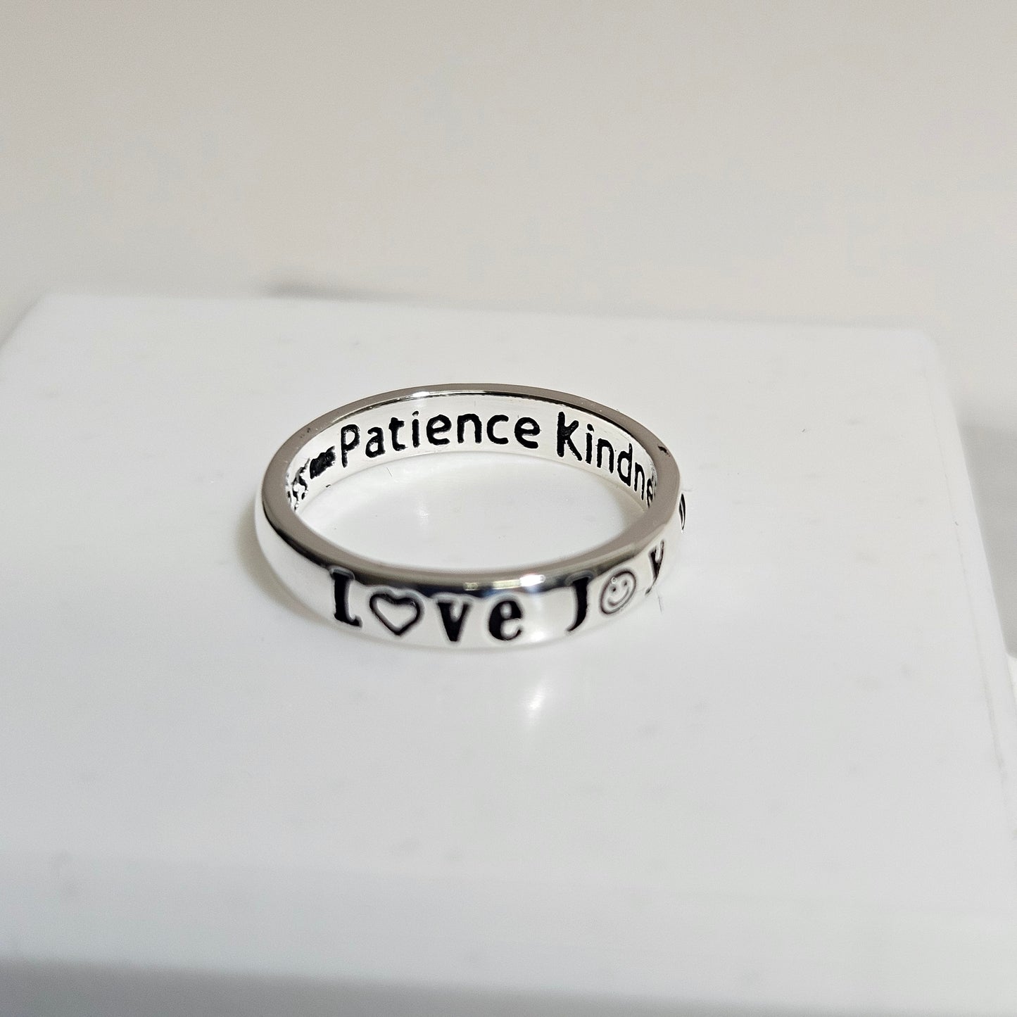 Love-Joy-peace silver Ring