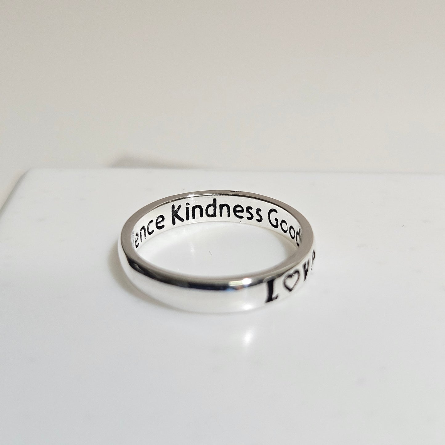 Love-Joy-peace silver Ring