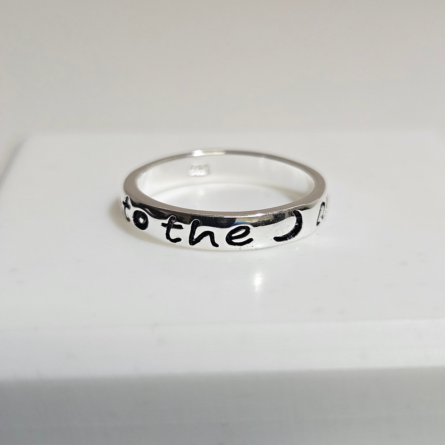 Love you To the Moon and back Silver ring