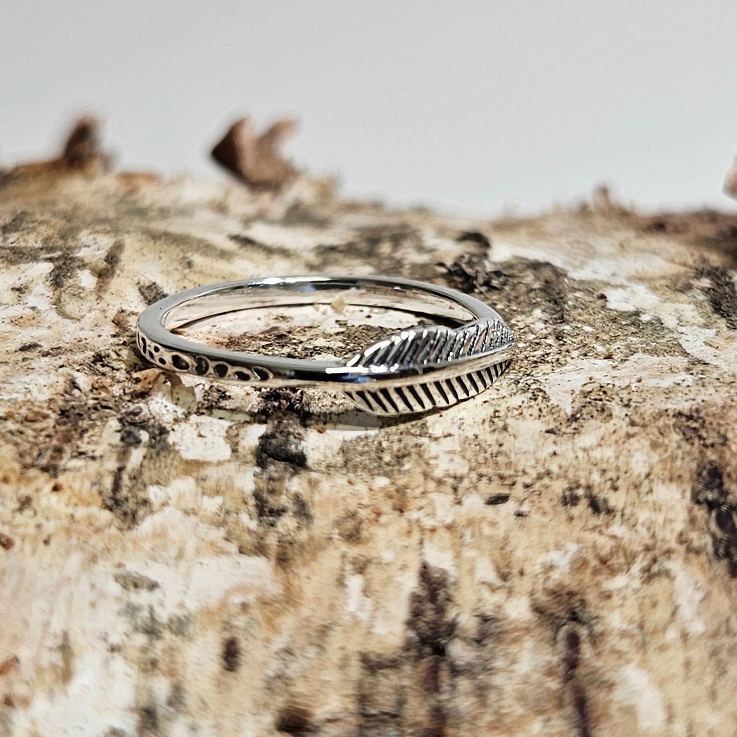 Leaf silver ring