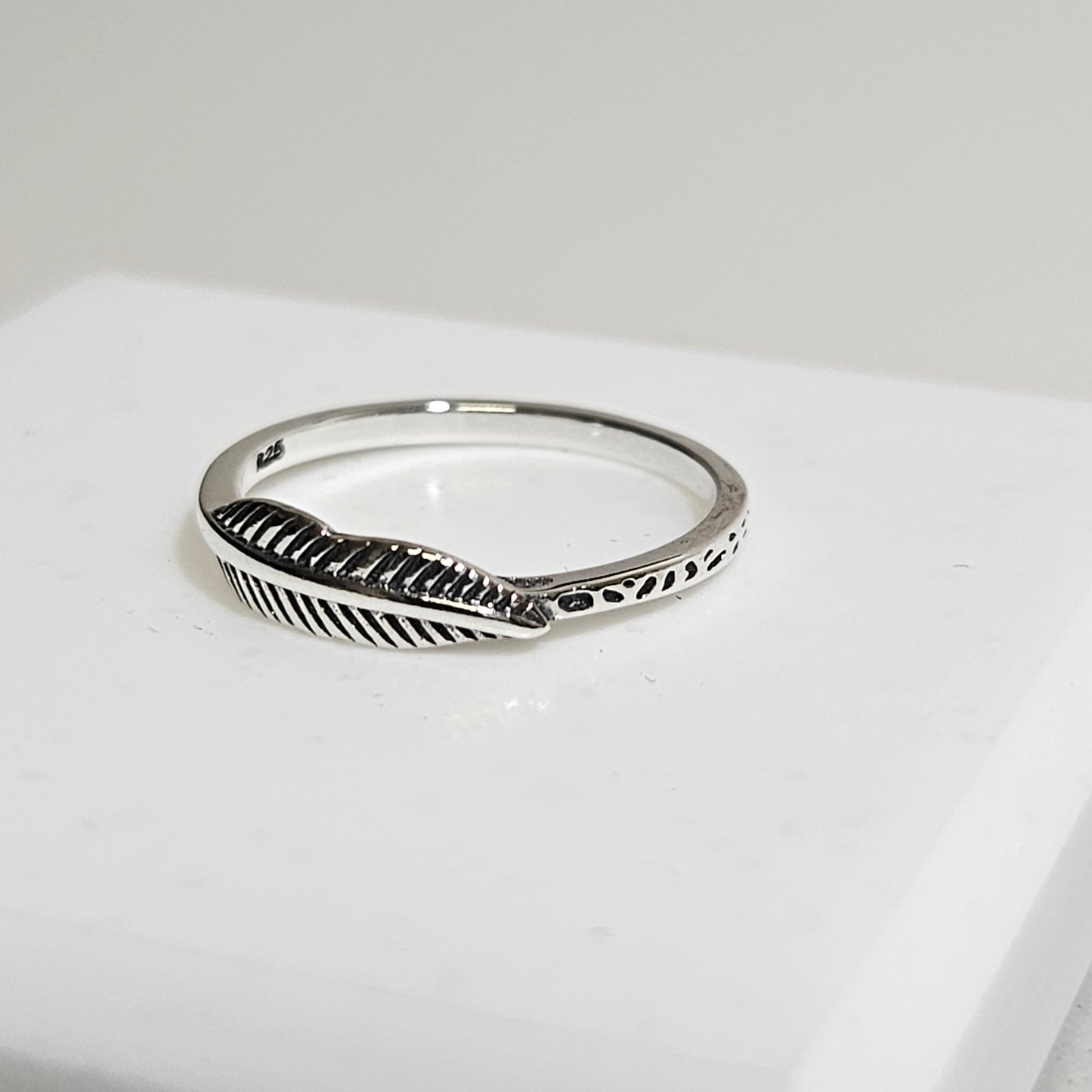 Leaf silver ring