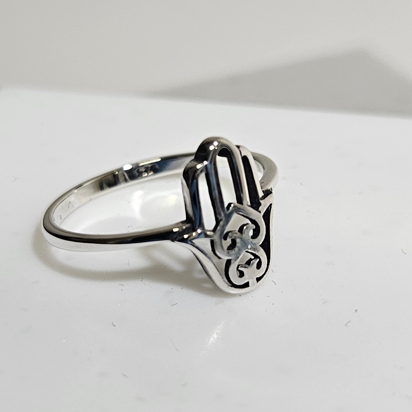 Jeulia "Jali Hamsa" Hand 925 sterling silver Ring