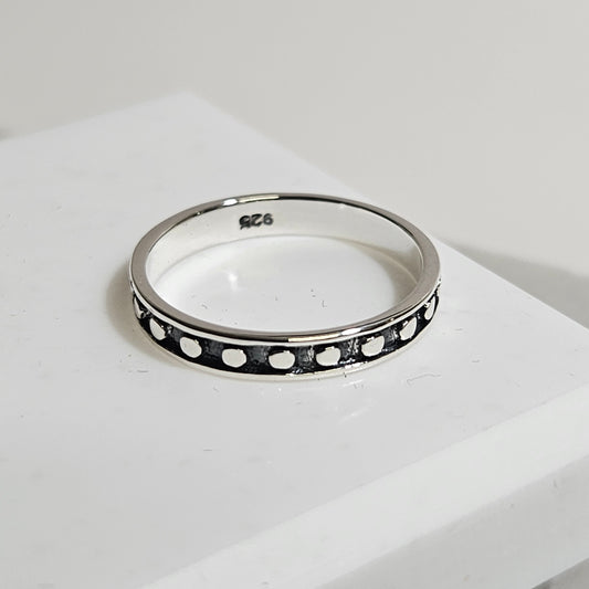 polka dot sterling silver ring