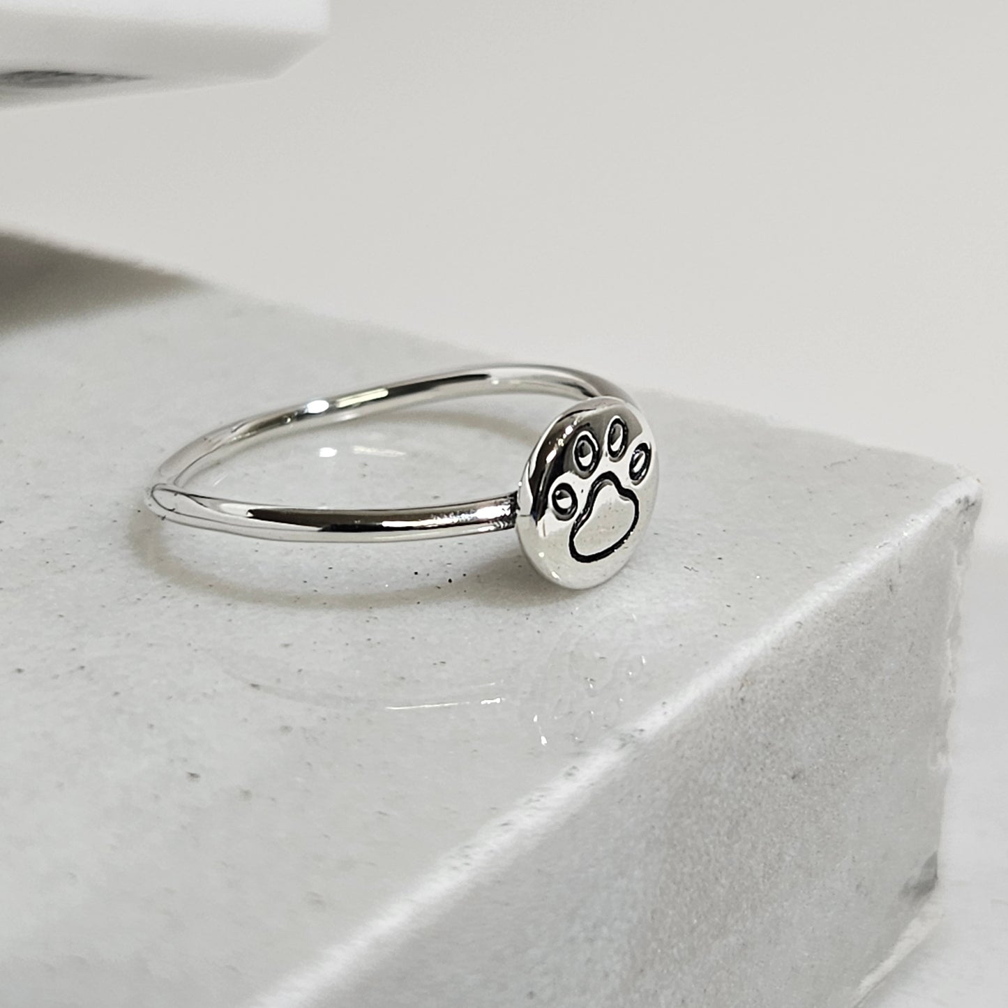 Cute PAW print silver ring