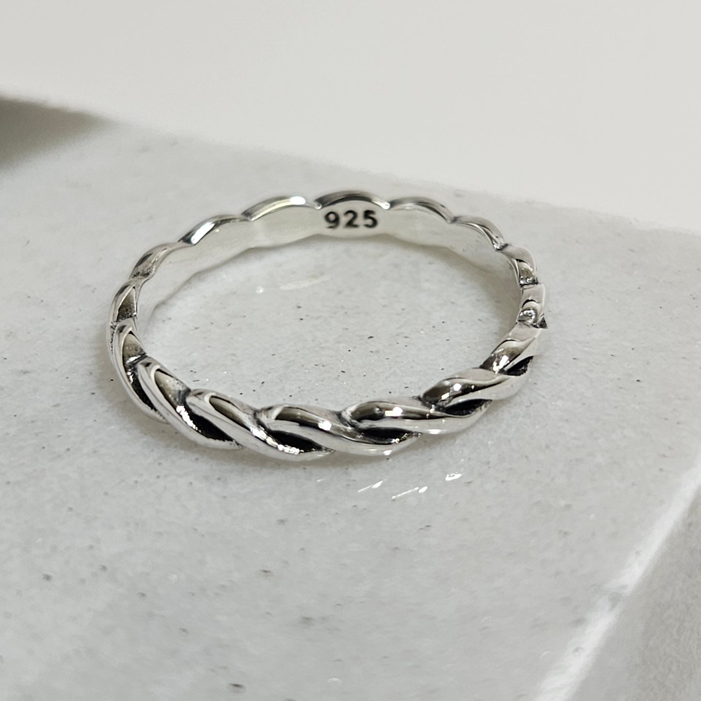 braid silver ring