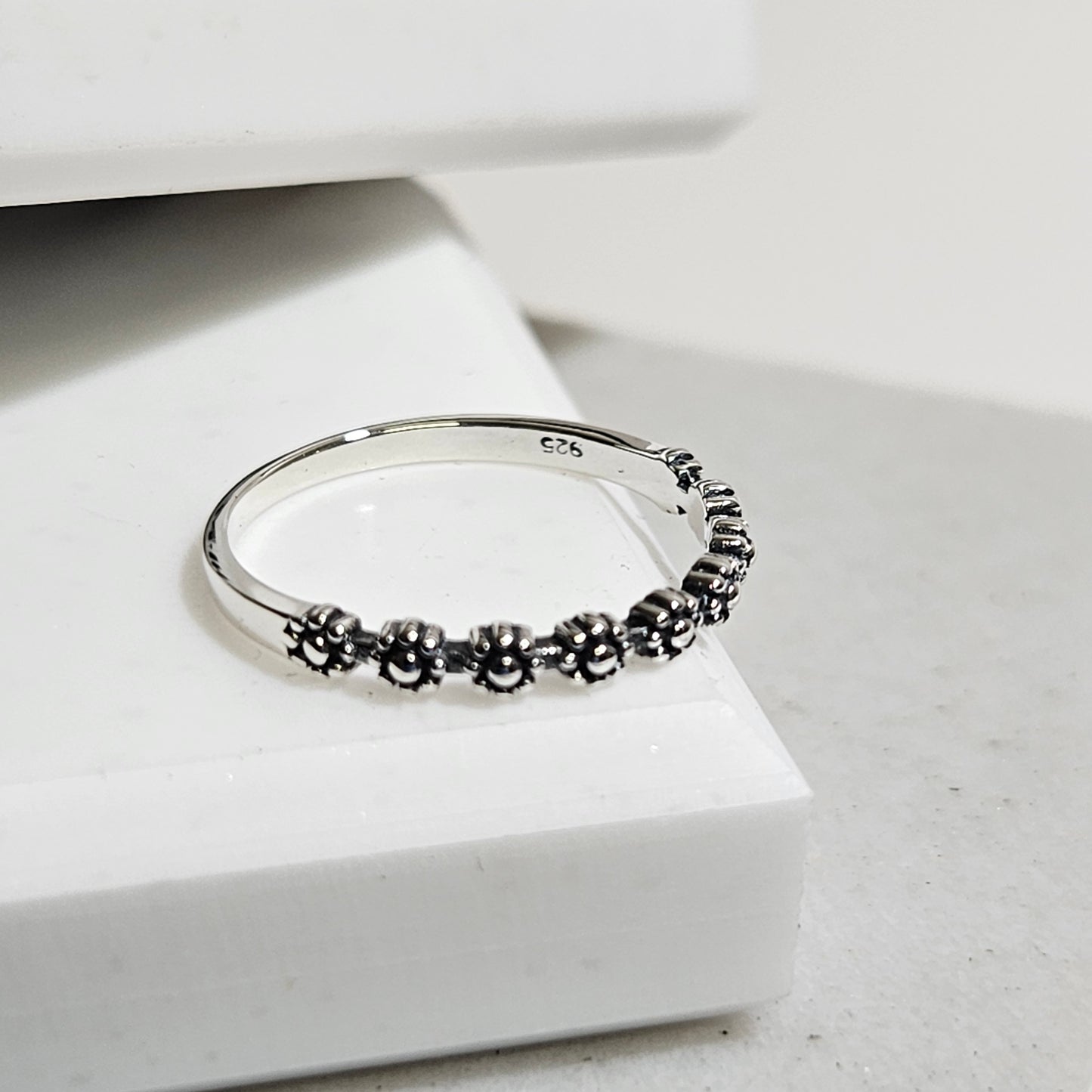 little flowers silver ring