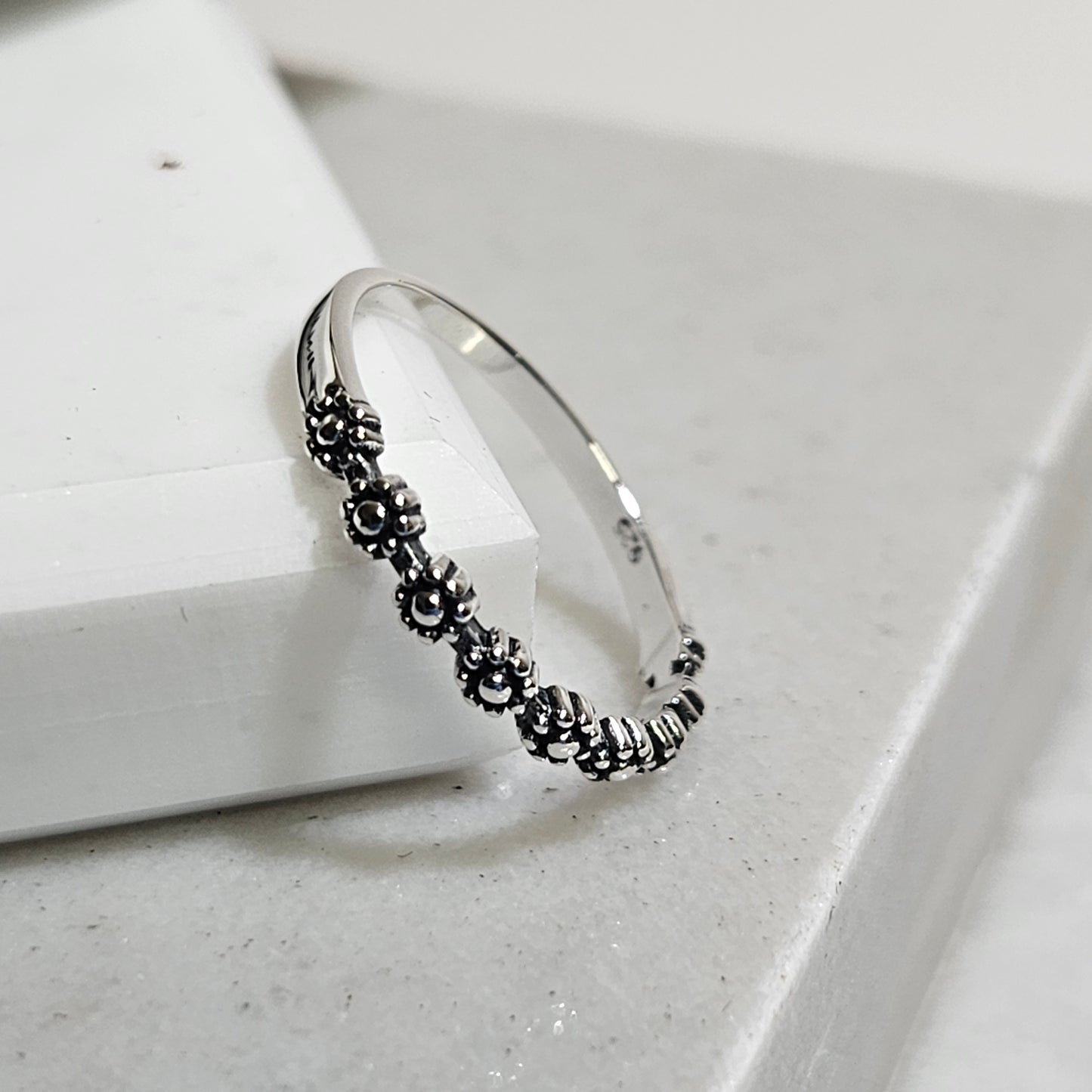 little flowers silver ring