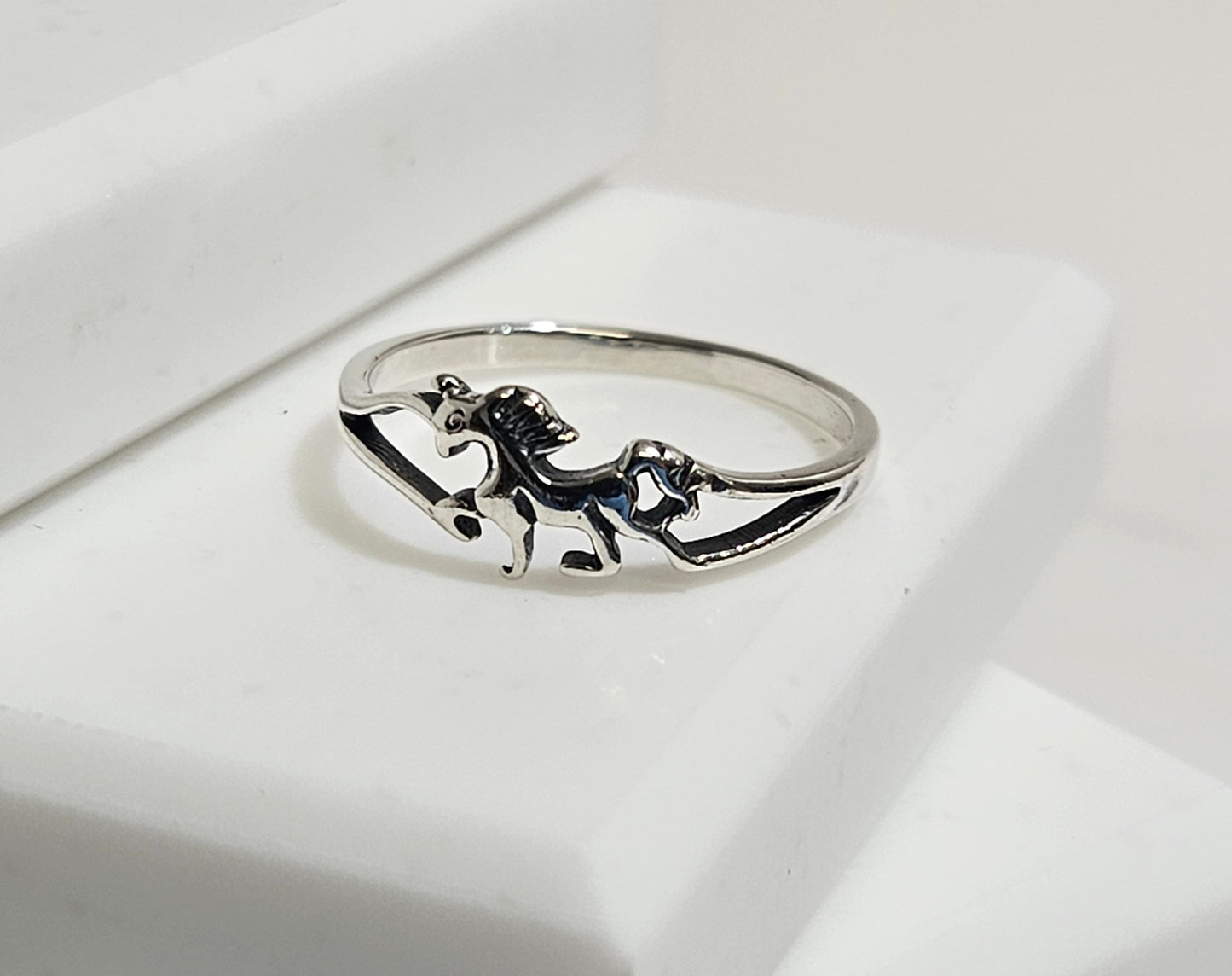 horse silver ring