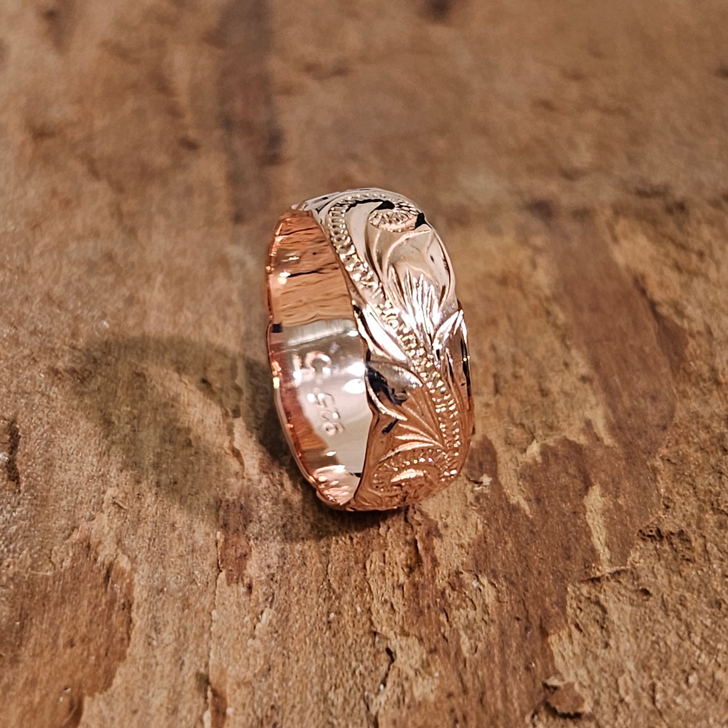 6MM 18K rose gold plated sterling silver hawaiin ring