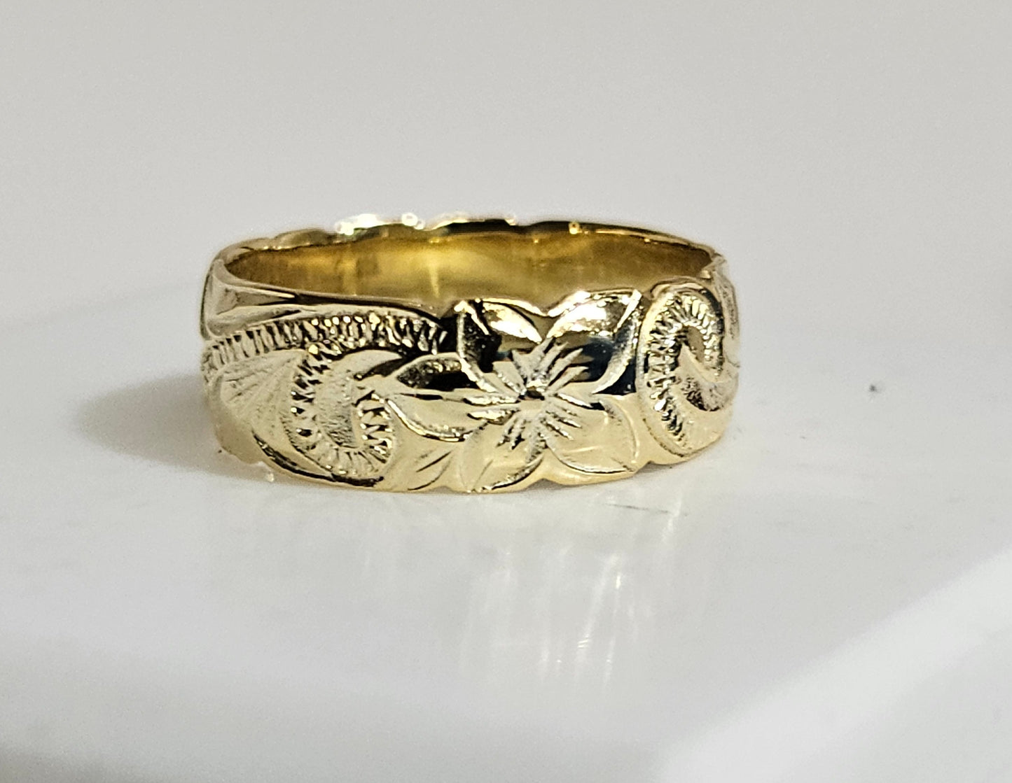 6MM 18k gold plated Sterling silver hawaiian ring