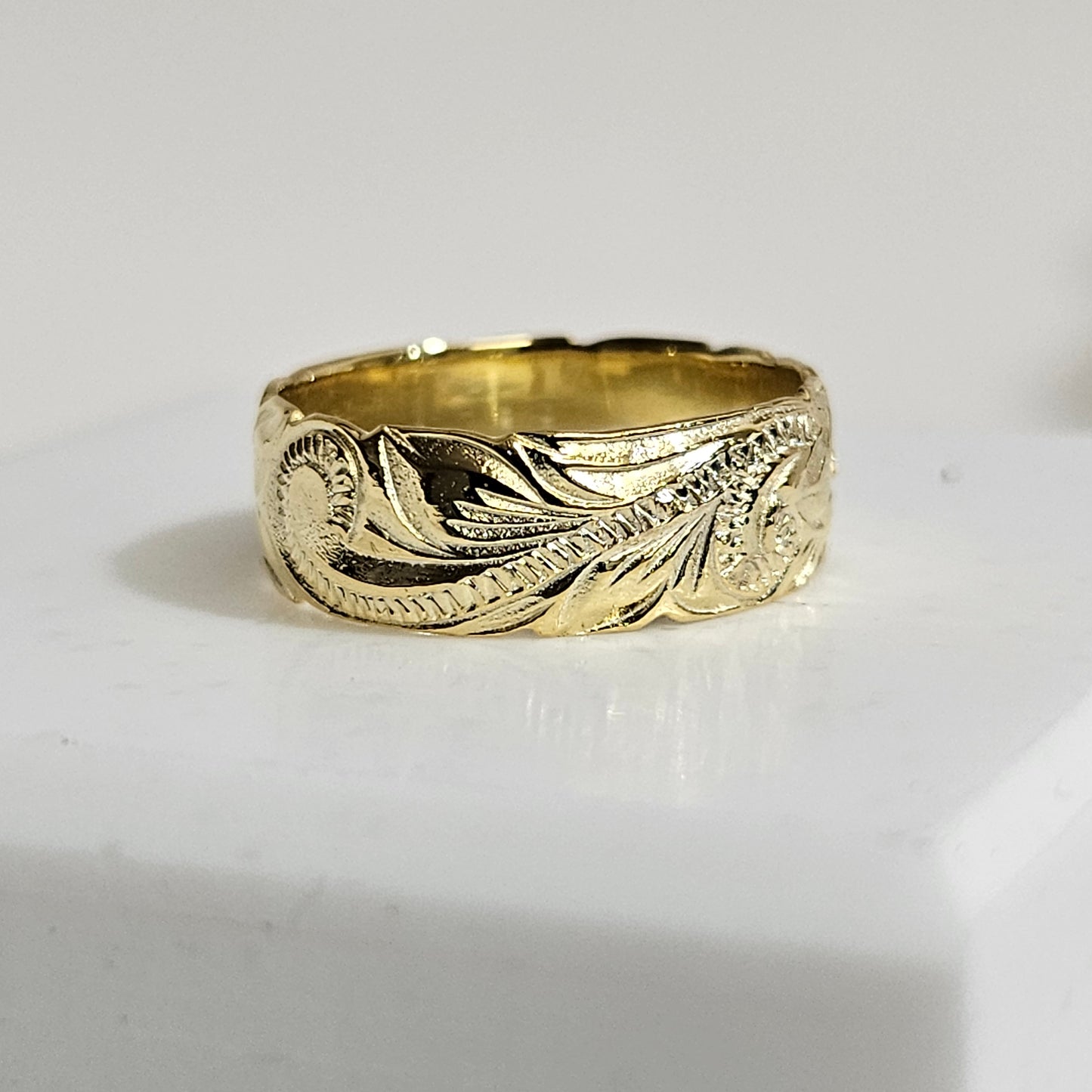 6MM 18k gold plated Sterling silver hawaiian ring