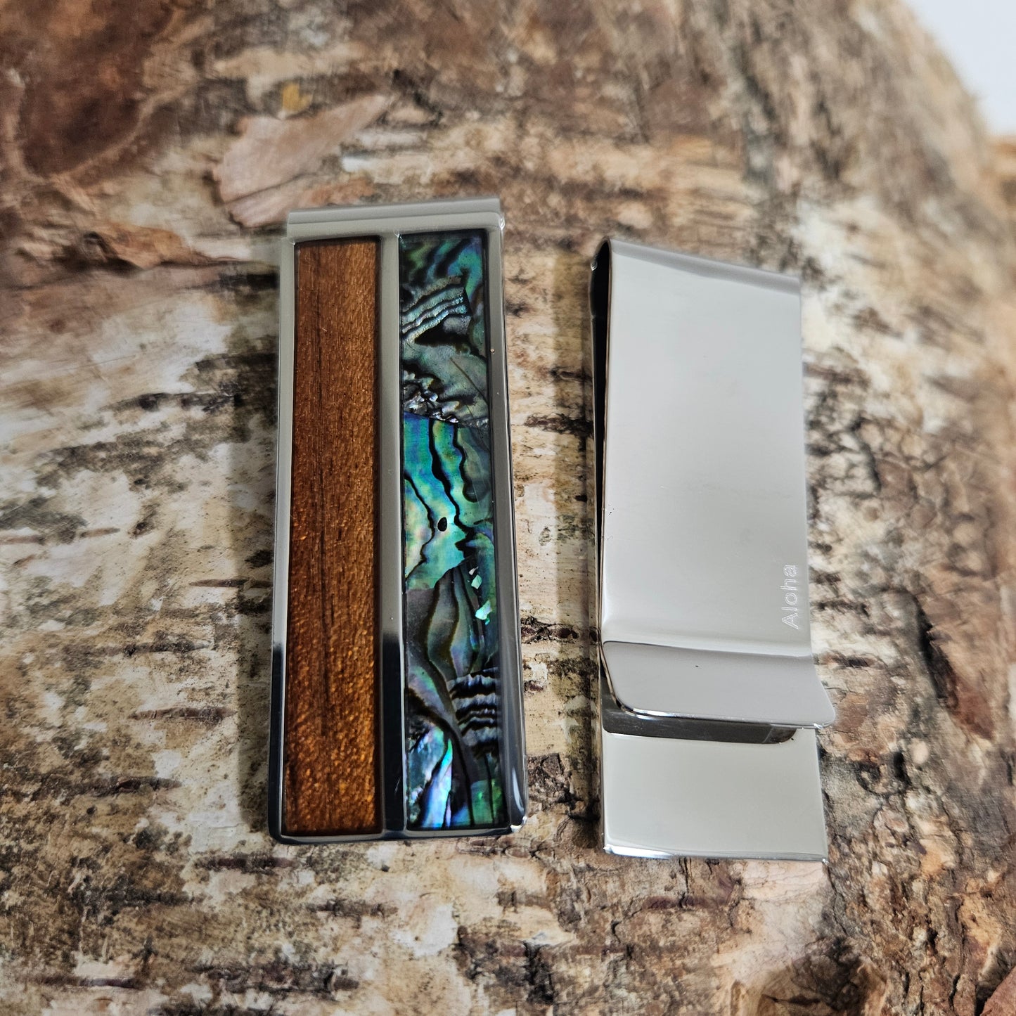 Abalone Shell and Koa wood Money clip