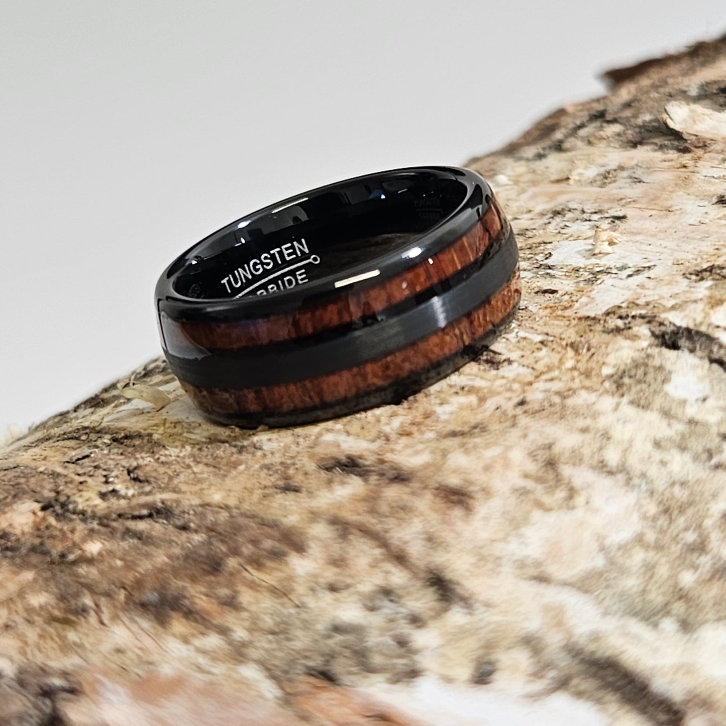 Hawaiian Koa inlay tungsten ring