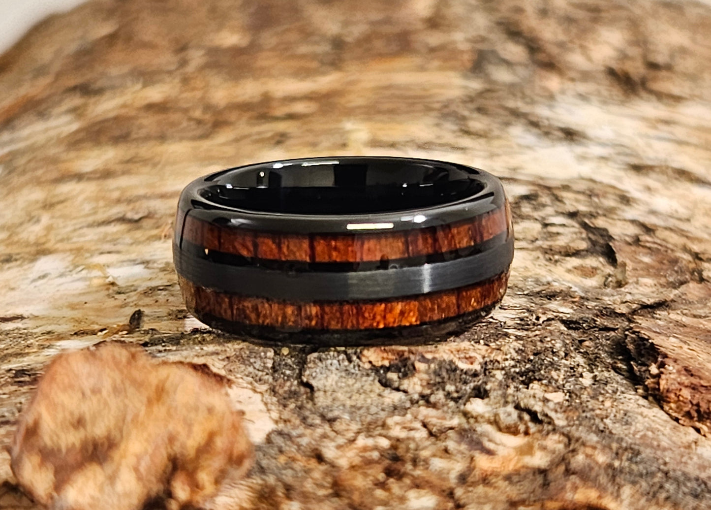 Hawaiian Koa inlay tungsten ring