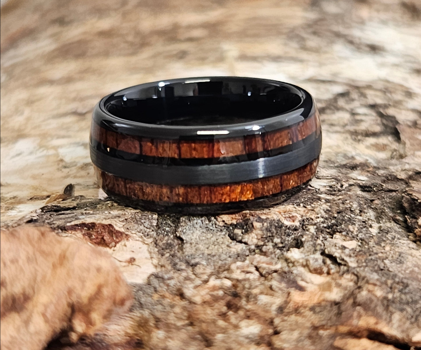 Hawaiian Koa inlay tungsten ring