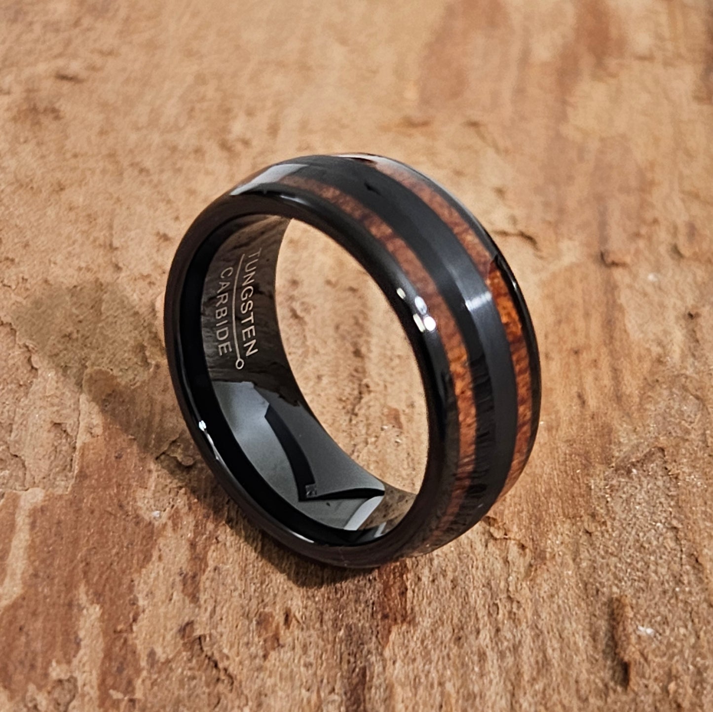 Hawaiian Koa inlay tungsten ring