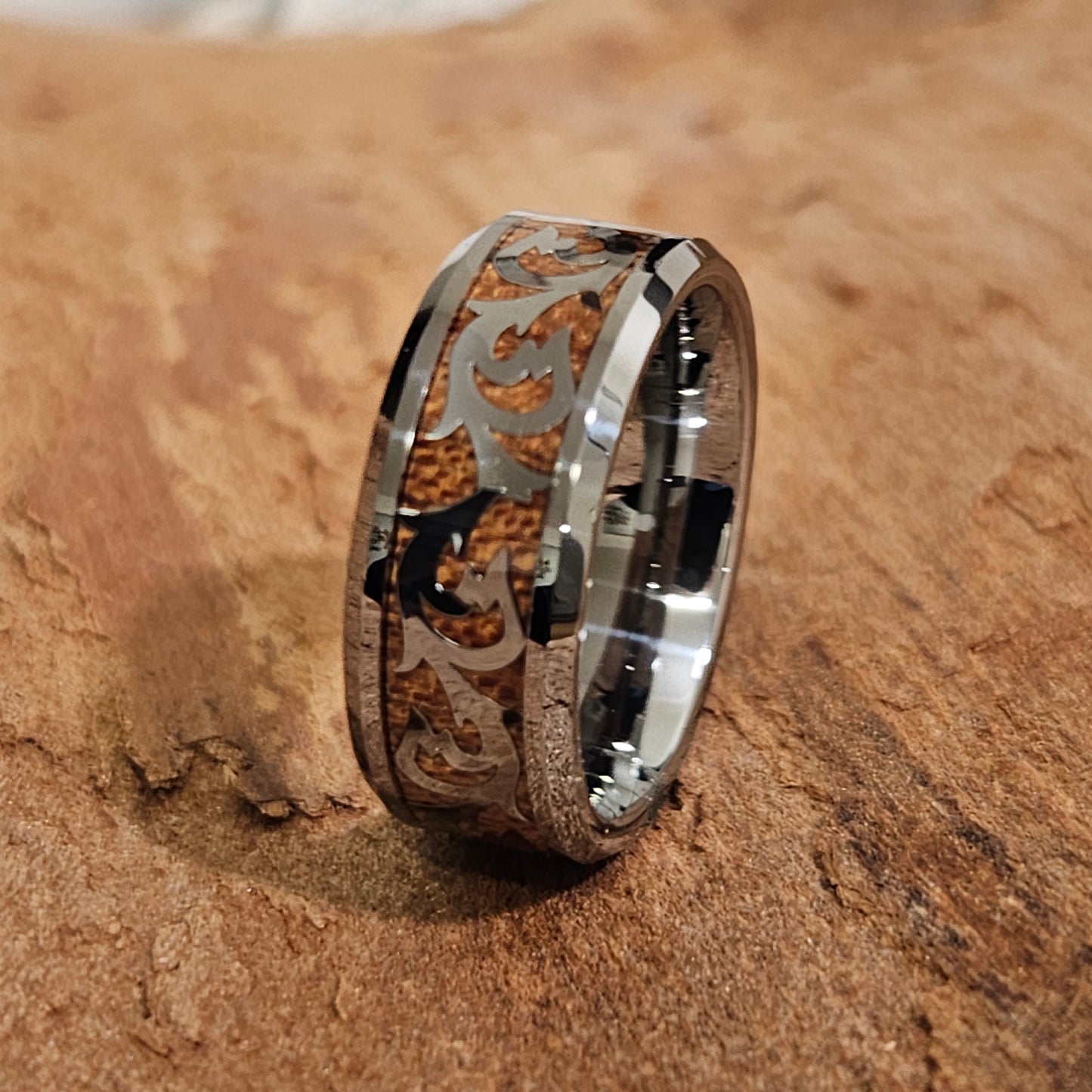 Special HAWAIIAN EDITION Tungsten Koa wood ring(Nalu) 3320