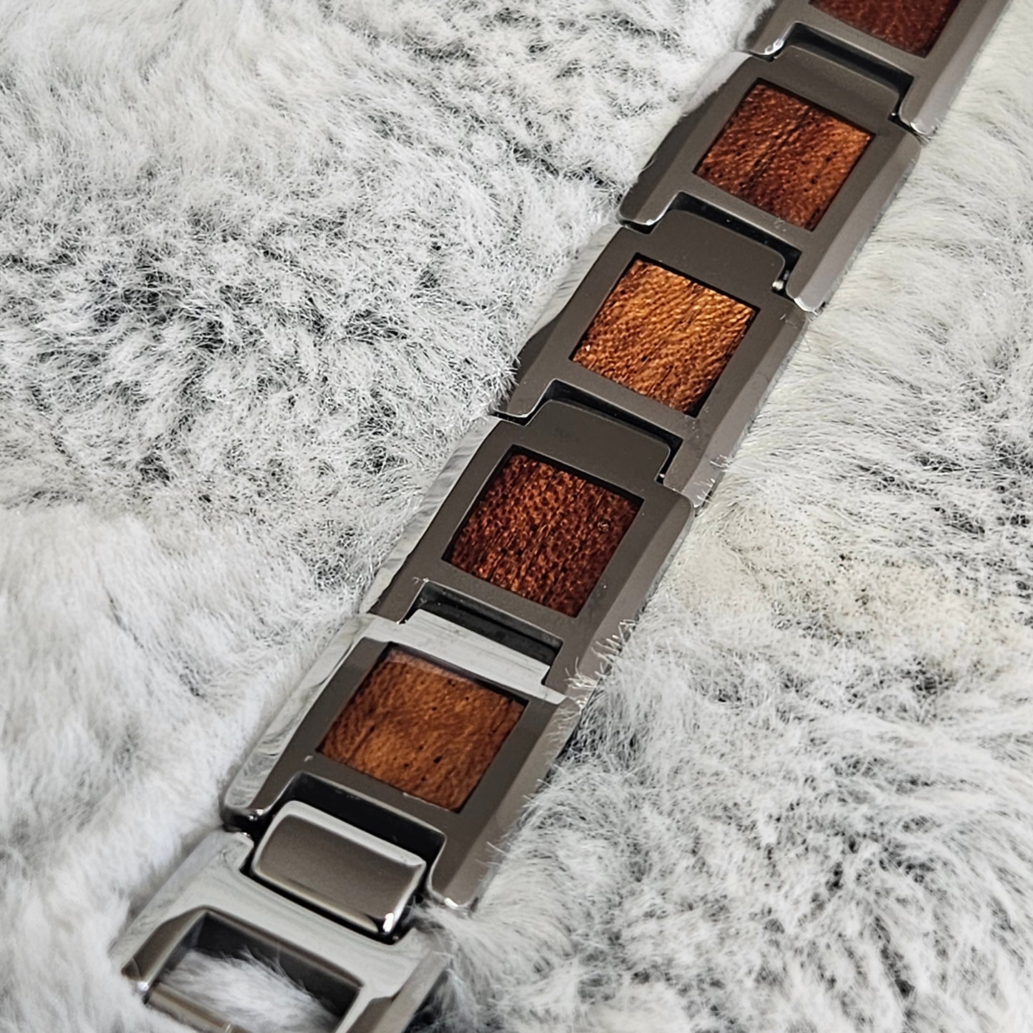 Hawaiian Koa wood Tungsten bracelet