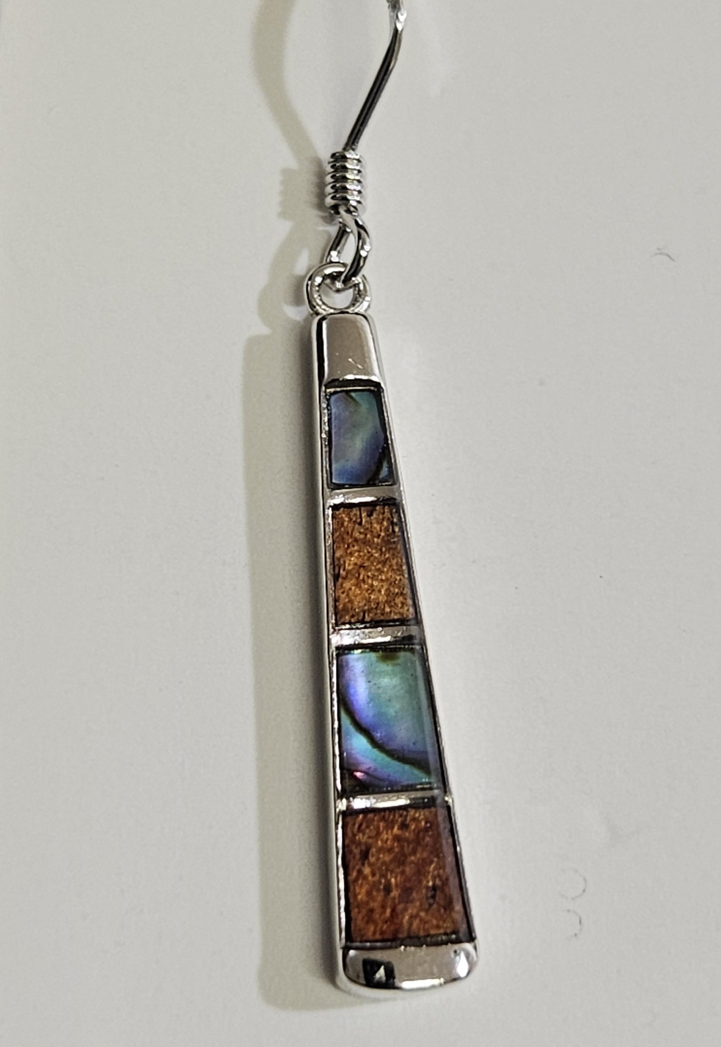 Abalone Koa wood Paddle earring