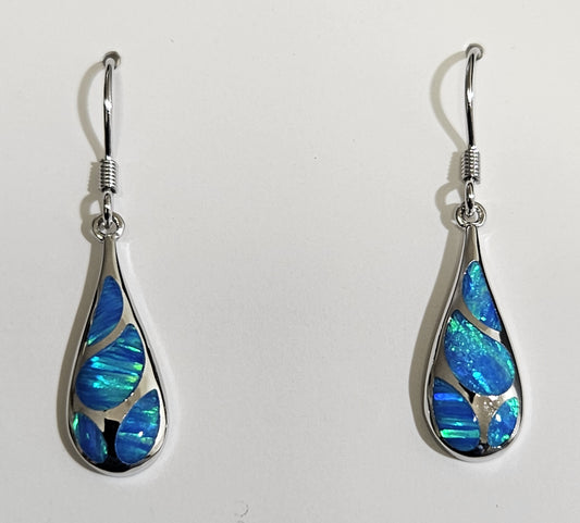 Blue Opal water drop earring