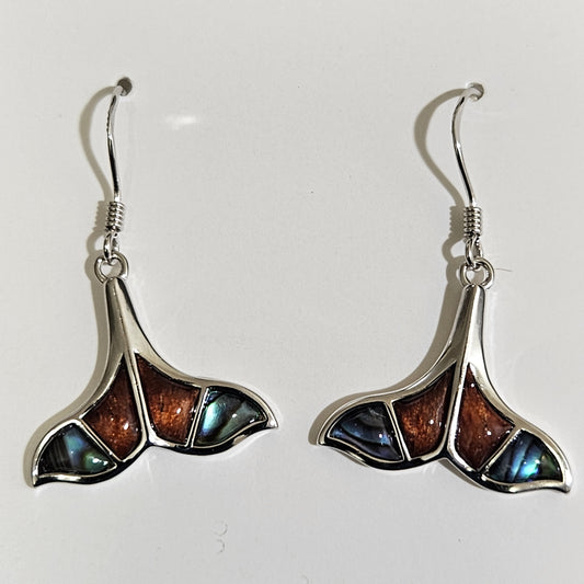 Blue whale tail earring