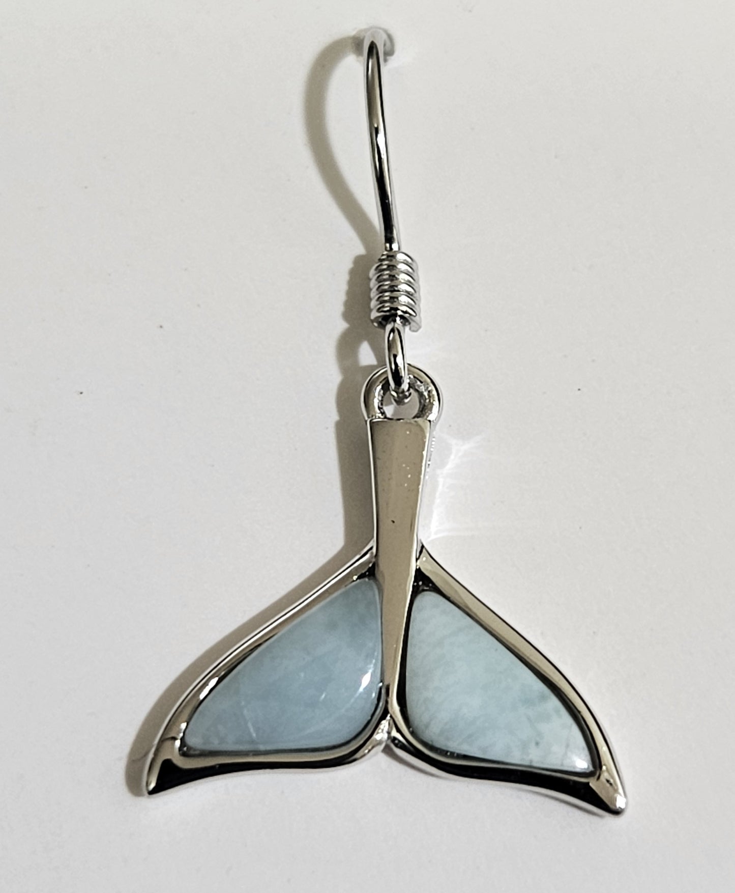 Larimar Blue whale tail earring