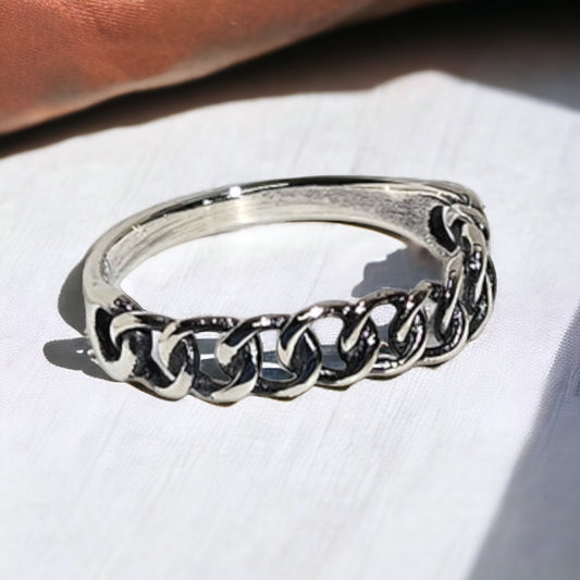 chain silver ring