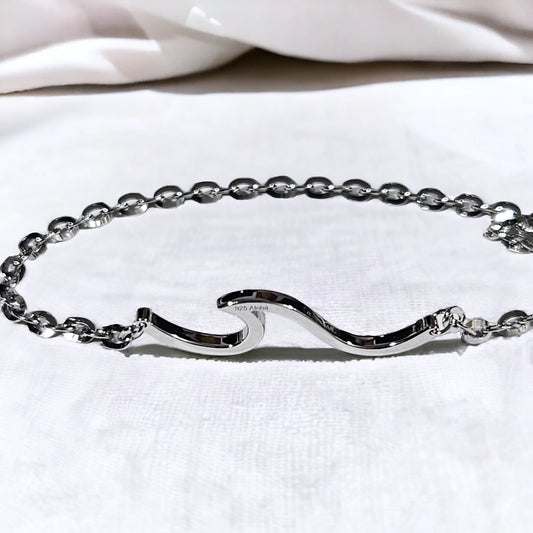 925 sterling silver wave anklet/bracelet