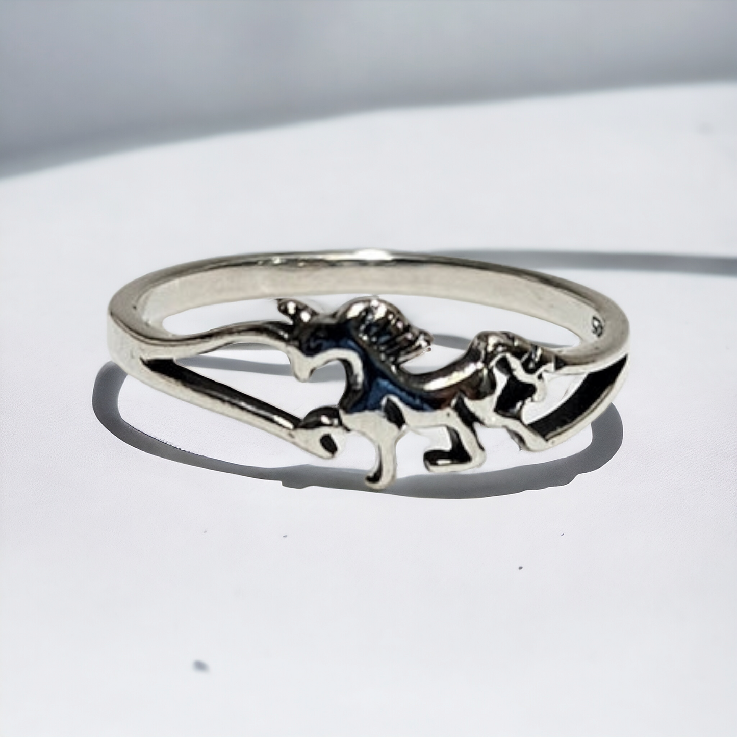 horse silver ring