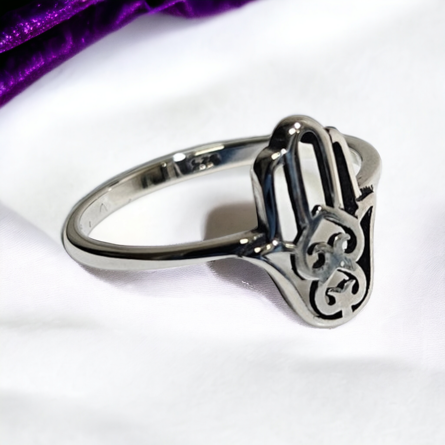 Jeulia "Jali Hamsa" Hand 925 sterling silver Ring