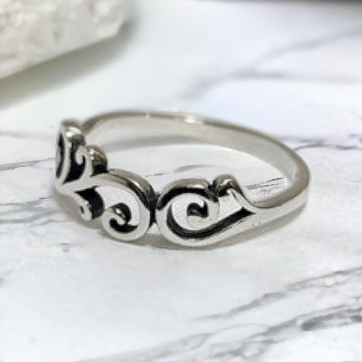 Silver wave ring