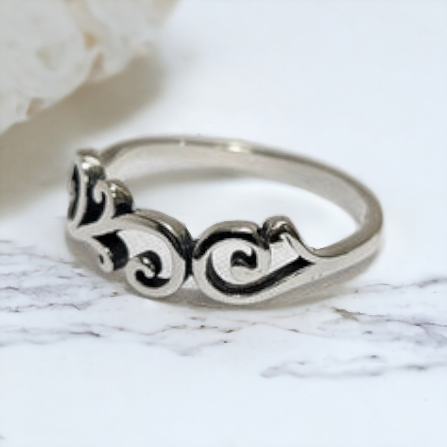 Silver wave ring