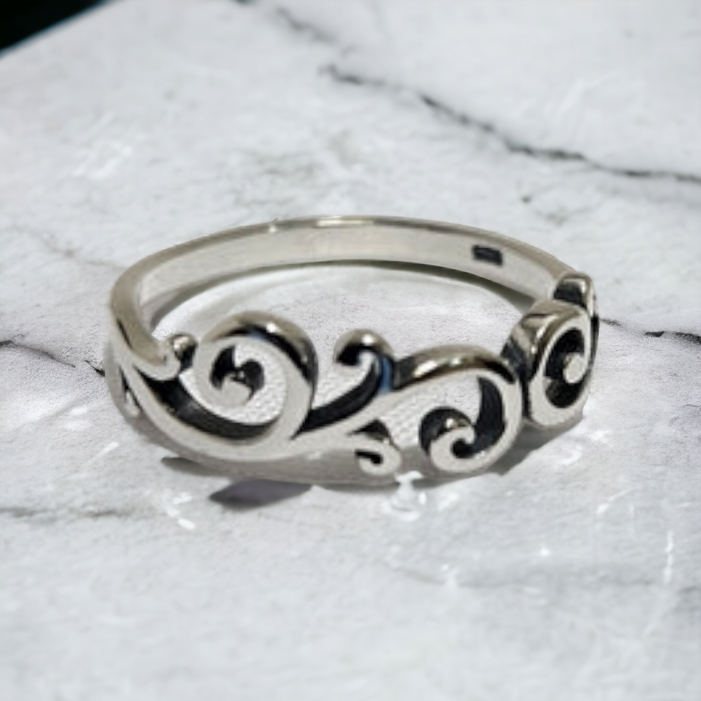 Silver wave ring