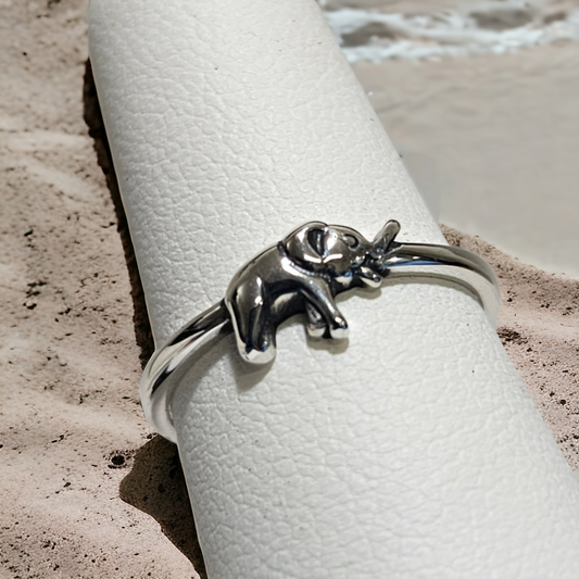 elephant silver ring