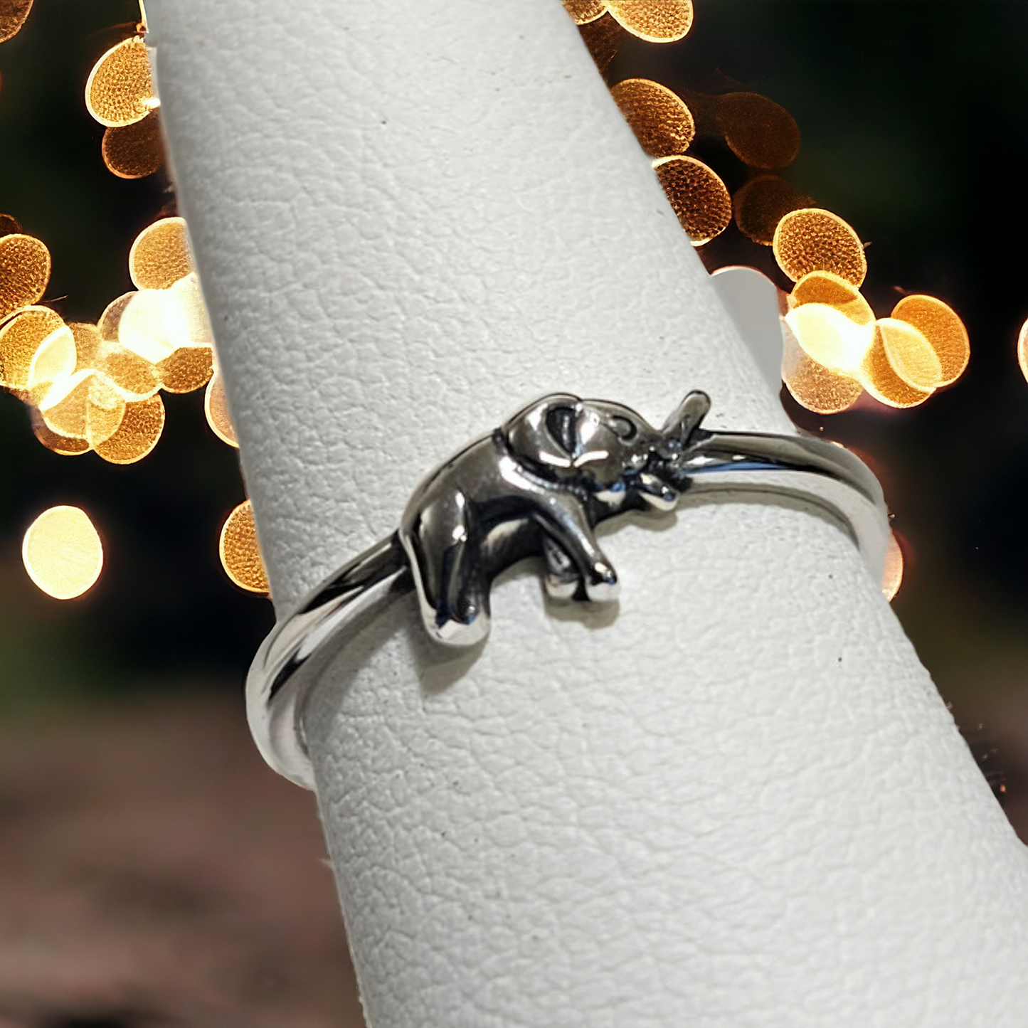 elephant silver ring