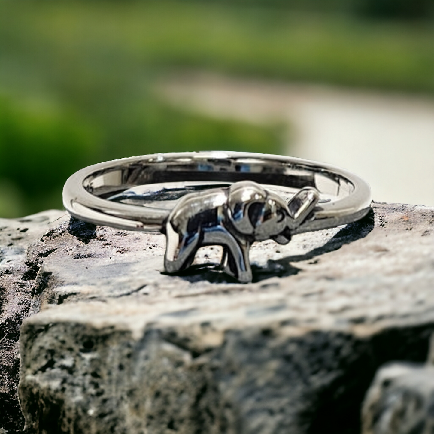 elephant silver ring