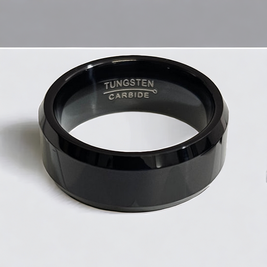 beveled edge Polished Tungsten Ring